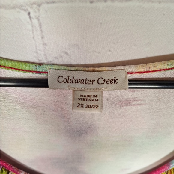 NWT $60 Coldwater Creek "Paintbox Ruffle Tank" Plus Size 2X (20-22) - summer top - Picture 4 of 6